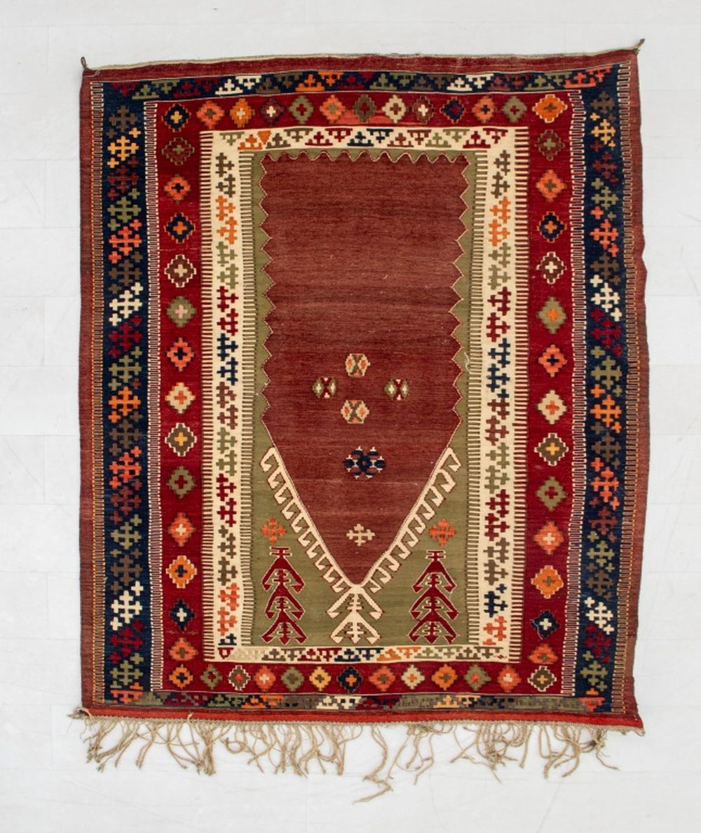 TURKISH KILIM PRAYER RUG, 5' 11"
