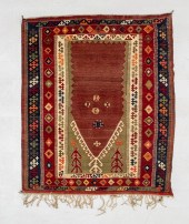 TURKISH KILIM PRAYER RUG, 5' 1