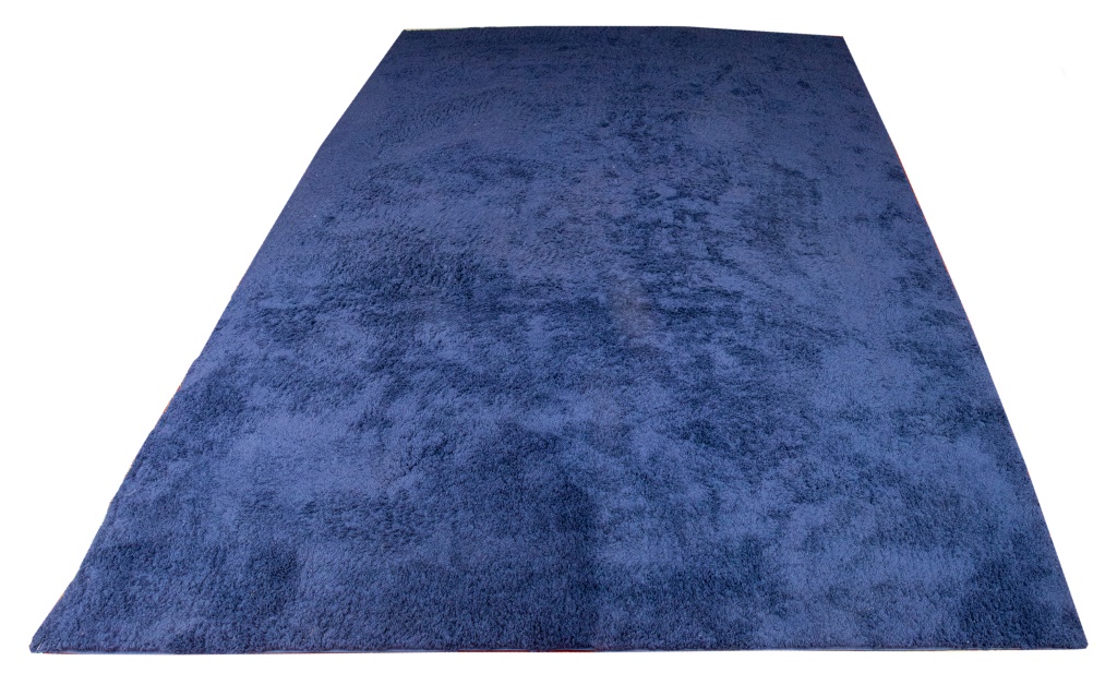 TURKISH MODERN BLUE SHAG RUG, 18' X