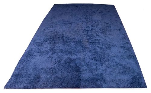 TURKISH MODERN BLUE SHAG RUG,