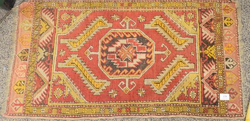 TURKISH ORIENTAL THROW RUG, 1'9"
