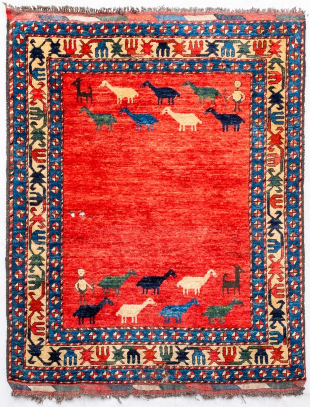 TURKISH PICTORIAL KILIM RUG, 4' X