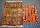 TURKISH PRAYER RUG (WORN) AND