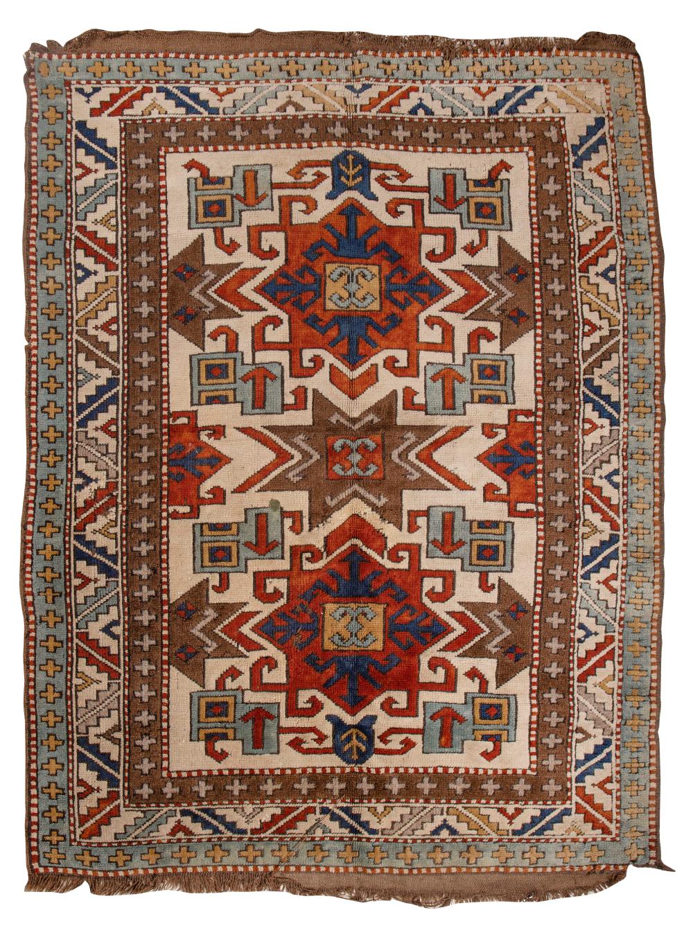 TURKISH RUG IN KAZAK DESIGN: 4’4” X