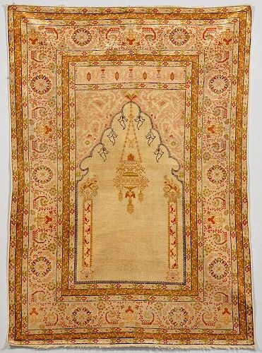 TURKISH SILK PRAYER RUG, C.