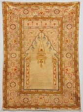 TURKISH SILK PRAYER RUG, C. 19
