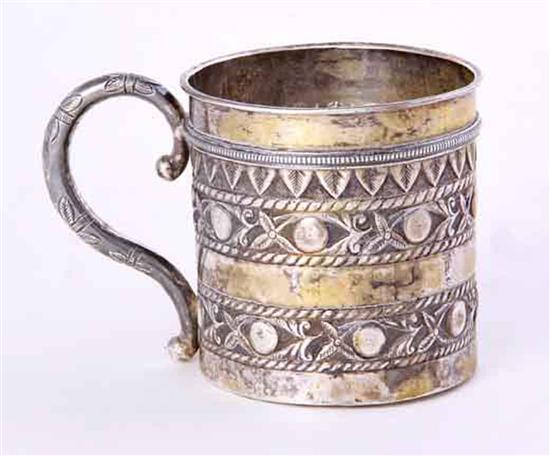 Turkish silver cup cylinder body