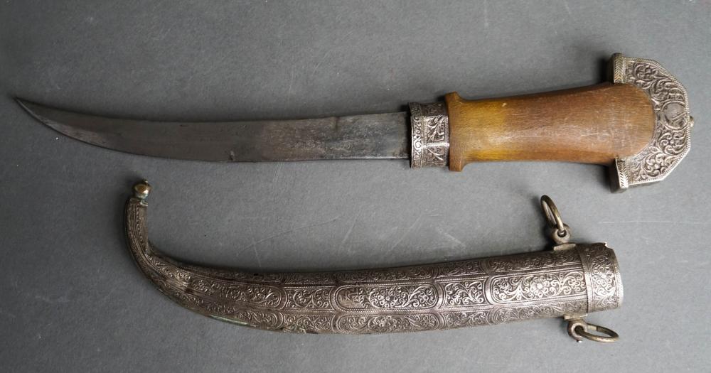 TURKISH SILVER PLATE AND WOOD