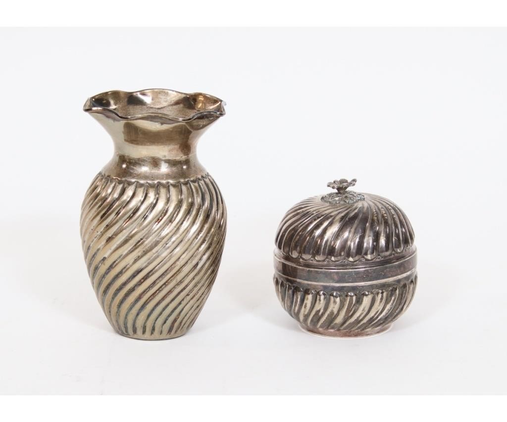 Turkish silver vase, marked 900 HS,