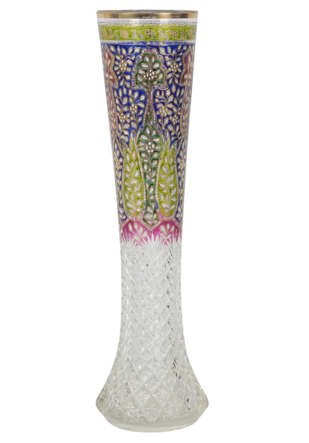 TURKISH-STYLE ENAMELED CUT-GLASS