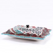 TURKISH TIN GLAZED LIDDED PLAT