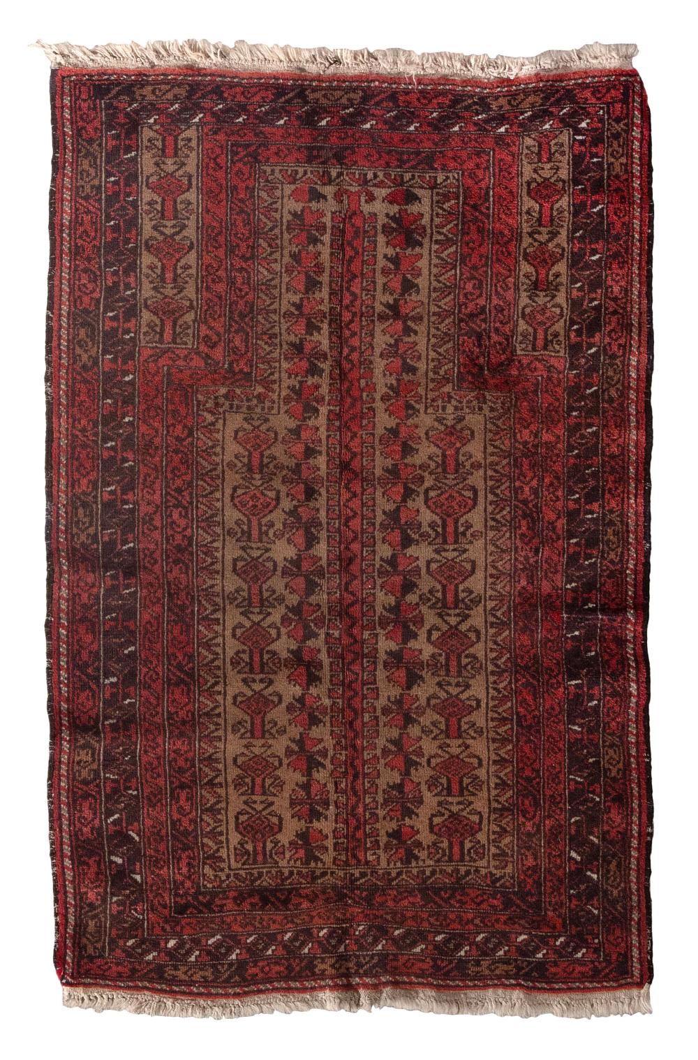 TURKOMAN PRAYER RUG: 2’10” X 4’4”