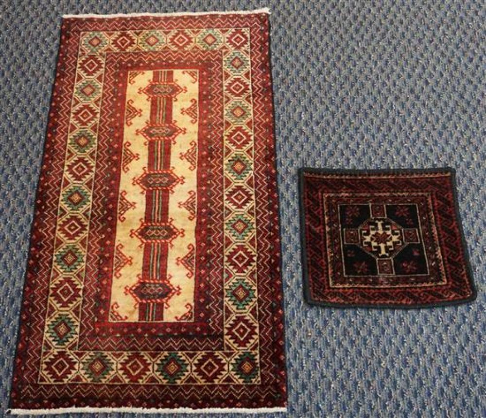 TURKOMAN RUG AND A BELOUCHISTAN