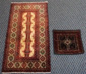TURKOMAN RUG AND A BELOUCHISTA