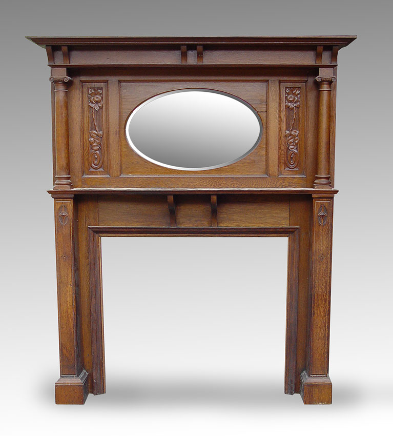 TURN OF THE CENTURY OAK FIREPLACE