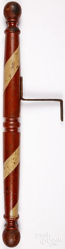 TURNED AND PAINTED BARBER POLE
