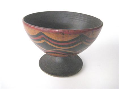 Turned and painted footed bowl   