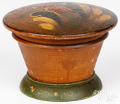 TURNED AND PAINTED LIDDED CANN