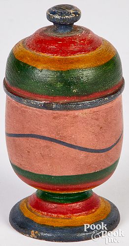 TURNED AND PAINTED SAFFRON CUP,