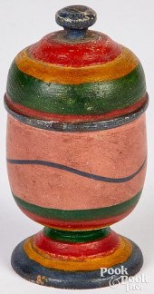 TURNED AND PAINTED SAFFRON CUP