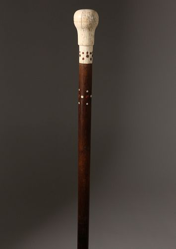 TURNED ANTIQUE WHALEBONE KNOB