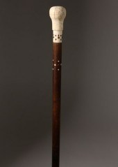 TURNED ANTIQUE WHALEBONE KNOB