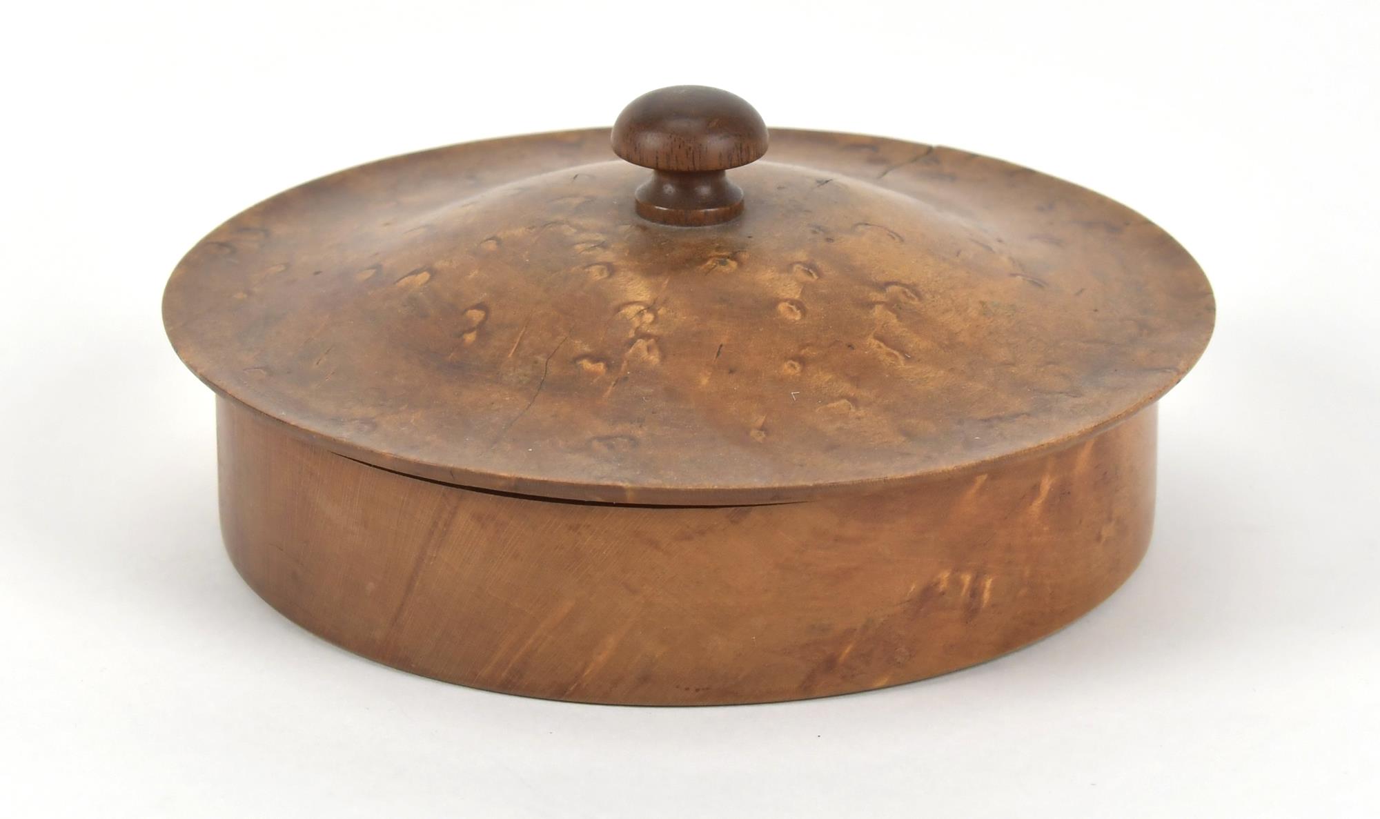 TURNED BIRDSEYE MAPLE SHAKER BOX. A