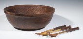 TURNED BURL BOWL WITH (3) UTEN
