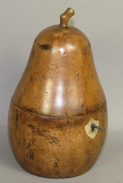 TURNED HARDWOOD PEAR SHAPED TEA