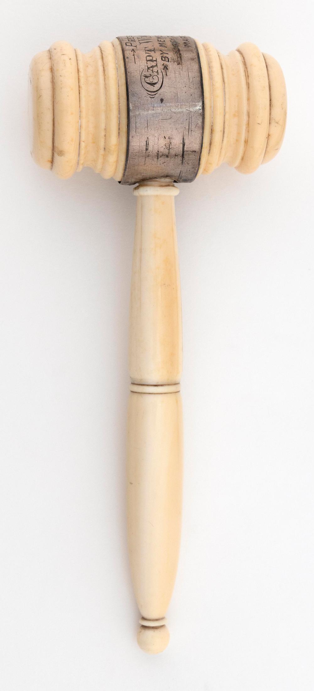 TURNED IVORY GAVEL LENGTH