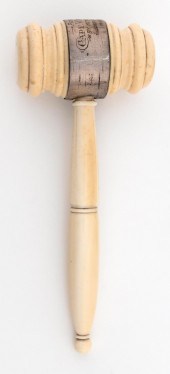 TURNED IVORY GAVEL LENGTH 7.5"