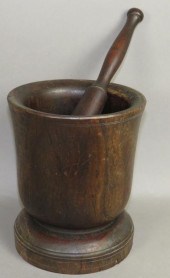 TURNED LIGNUM-VITAE WOOD MORTA