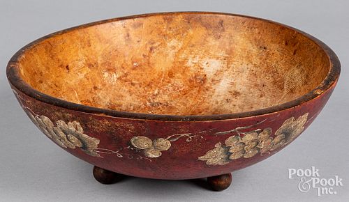 TURNED MAPLE BOWL, CA. 1900Turned