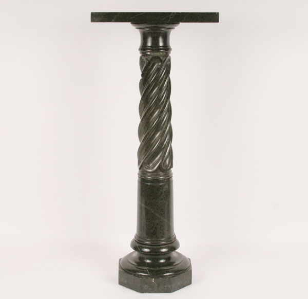 Turned marble pedestal; spiral