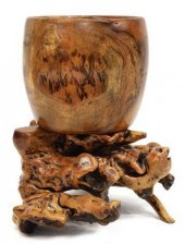 TURNED MESQUITE BOWL ON TREE R