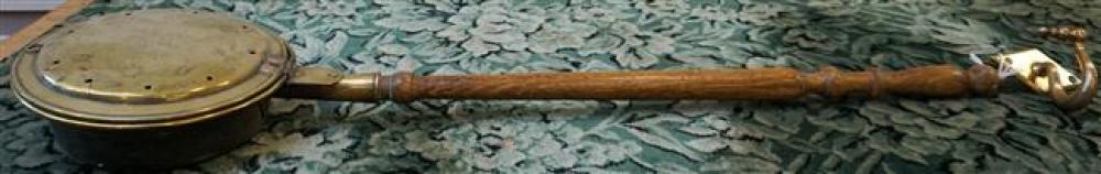 TURNED OAK AND PIERCED BRASS