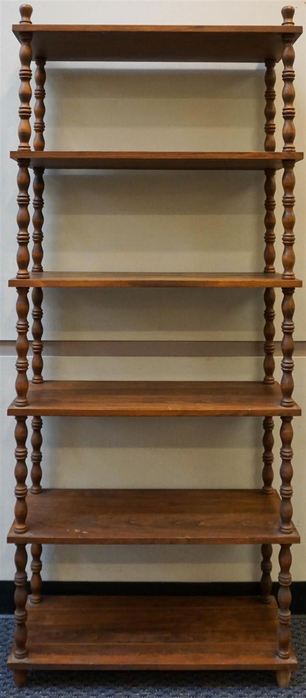 TURNED PINE BOOKSHELF, H: 71; W: