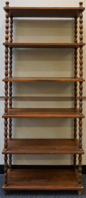 TURNED PINE BOOKSHELF, H: 71;