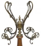 TURNED WOOD & BRASS DOLPHIN ST