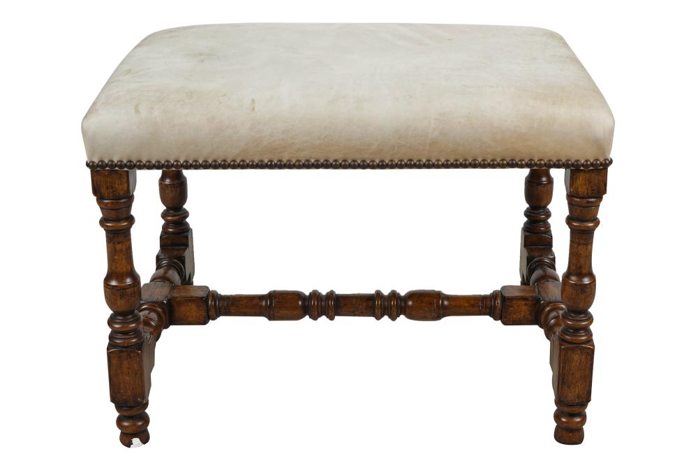 TURNED WOOD UPHOLSTERED FOOT