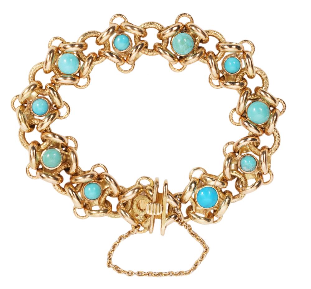 TURQUOISE AND 18K YG LINK