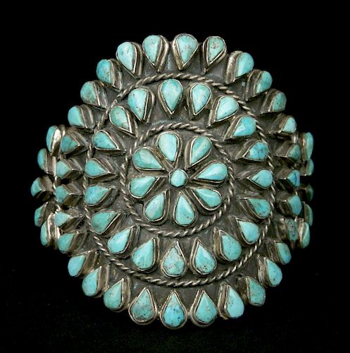 TURQUOISE AND SILVER CUFF