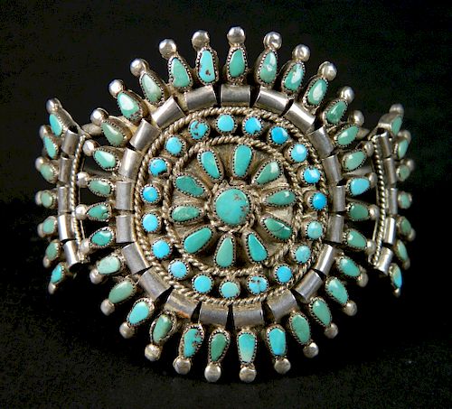 TURQUOISE AND SILVER CUFF