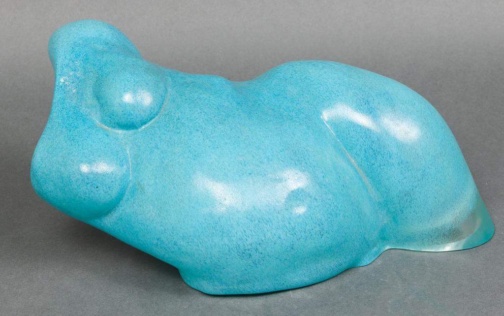 TURQUOISE ART GLASS NUDE TORSO