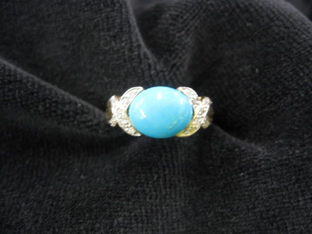 Turquoise & Diamond Ring rich