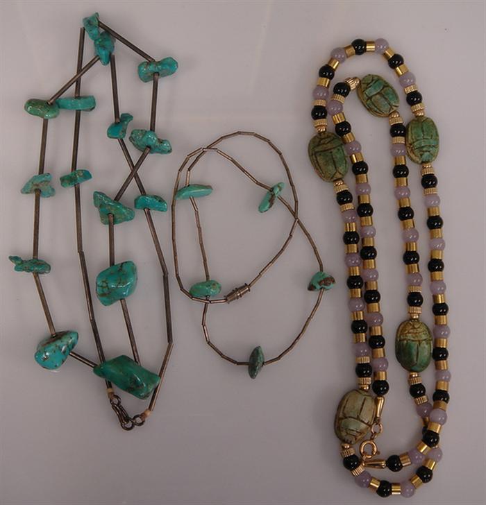 Turquoise, etc Beaded Neclaces.