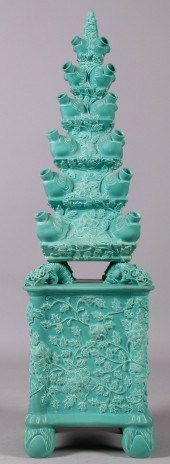 TURQUOISE-GLAZED AND MOLDED TW