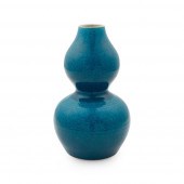 TURQUOISE-GLAZED GOURD-SHAPED