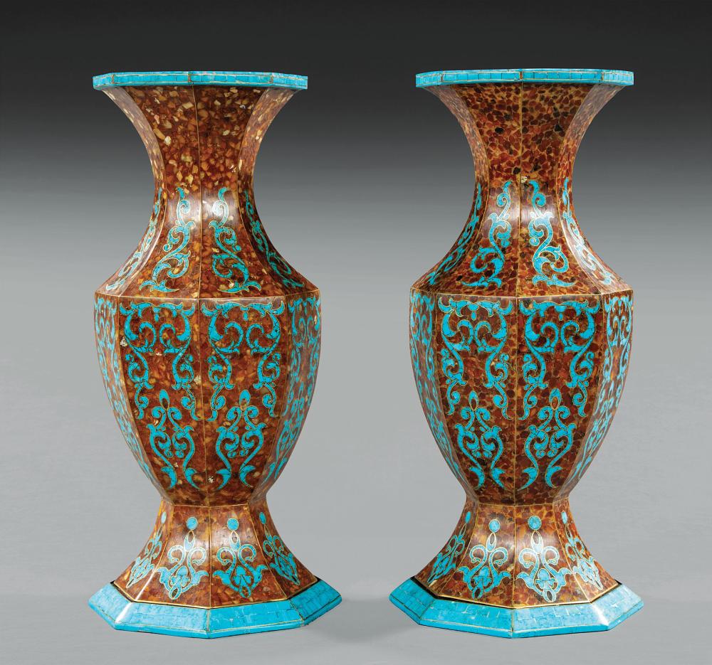 TURQUOISE INLAID AND VENEERED