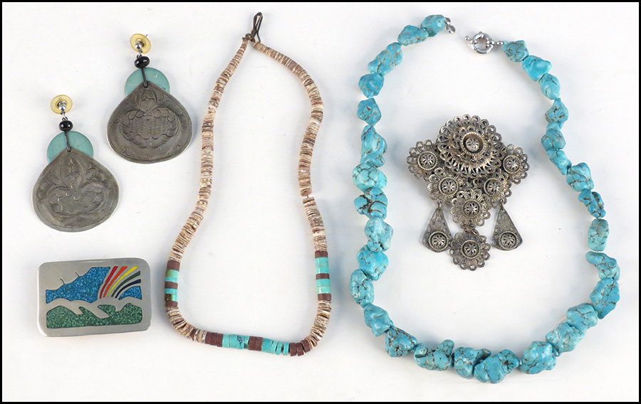 TURQUOISE NUGGET NECKLACE. Together
